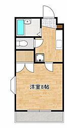 ロフティ花園 3階1Kの間取り
