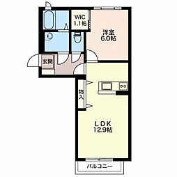 ルガル　デ　アンナ 2階1LDKの間取り