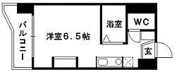 熊本市電A系統 慶徳校前駅 徒歩3分の賃貸マンション 12階ワンルームの間取り