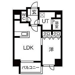 オーチャードホームズ平岸 1002 10階1LDKの間取り