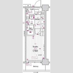 ガーラ・プライム横濱関内 4階1Kの間取り