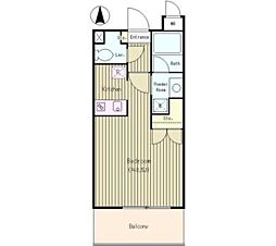 ソレアード武蔵野 1階1Kの間取り