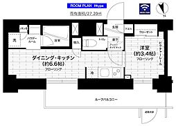グランドコンシェルジュ練馬中村橋アジールコート 4階1DKの間取り