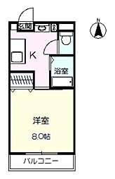 東武伊勢崎線 新伊勢崎駅 5.8kmの賃貸マンション 1階1Kの間取り