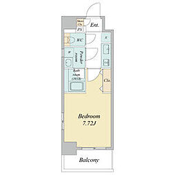 プレイズシード四日市 3階1Kの間取り