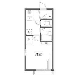 SHIINO　MANSIONIII 2階1Kの間取り
