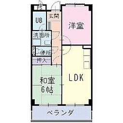 Fine　Oasis　Amyy 1階2LDKの間取り