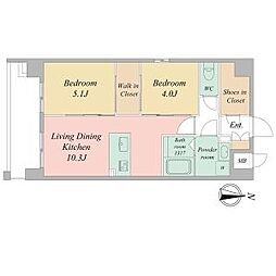 LiveCasa千本今出川 6階2LDKの間取り