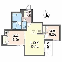 ＳｈａＭａｉｓｏｎ神通町 202 2階2LDKの間取り