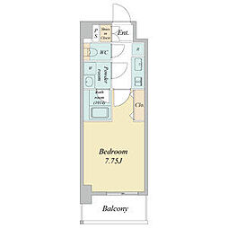 プレイズシード四日市 3階1Kの間取り