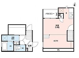 ＣＢ春日部フレア 2階1Kの間取り