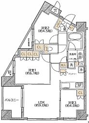 ダイナシティ西横浜 401 4階3LDKの間取り