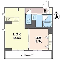 JR東北本線 郡山駅 バス21分 図景二丁目下車 徒歩10分の賃貸マンション 1階1LDKの間取り