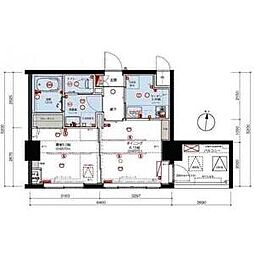 リヴシティ西川口 5階1DKの間取り