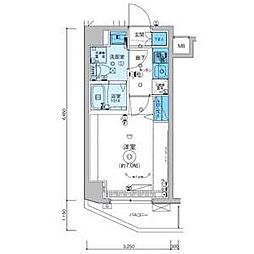 リヴシティ横濱インサイト 305 3階1Kの間取り