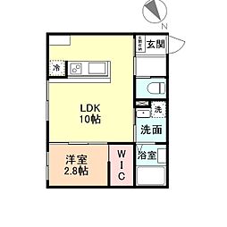 ＴＲＩＮＩＴＹ 1階1LDKの間取り