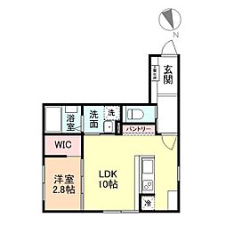 ＴＲＩＮＩＴＹ 1階1LDKの間取り
