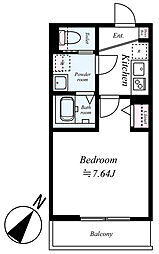 （仮称）桶川市若宮2丁目アパート 3階1Kの間取り