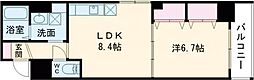 パークナードフィットなかもず 9階1LDKの間取り