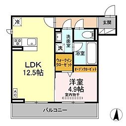 セレスティア本荘中ノ町　A A303 3階1LDKの間取り