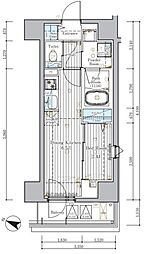 ミライズ横濱SOUTHレジデンス 2階1DKの間取り