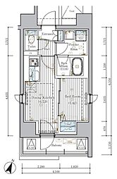ミライズ横濱SOUTHレジデンス 3階1DKの間取り