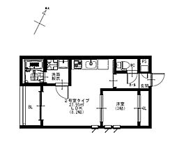 R-smart　W　熊大病院 1階1LDKの間取り
