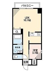 エイホームビル 1LDKの間取図画像