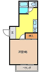 壱刻館 101 1階1Kの間取り