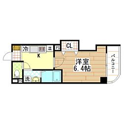 みおつくし京橋 9階1Kの間取り