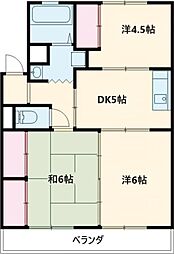 バロン幸定野 3階3DKの間取り