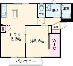 ラブリーコーポ　　　 2階1LDKの間取り