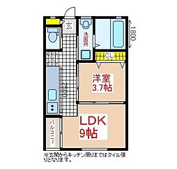 AN.Ranju（アンランジュ） 1階1LDKの間取り