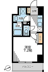 ザ・パーククロス門前仲町 7階1Kの間取り