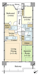 ＢＥＬＩＳＴＡ千歳船橋 2階3LDKの間取り
