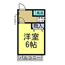 KIOSKビル 2階1Kの間取り
