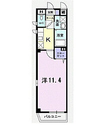 リラッサＮ 3階1Kの間取り