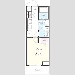 アスピラシオン尾頭橋 1階1Kの間取り