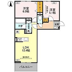 (仮称)前橋市天川原町一丁目PJ　B 3階2LDKの間取り