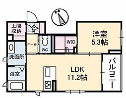 シュエット白島 3階1LDKの間取り