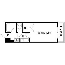 TS五輪ビル 3階1Kの間取り