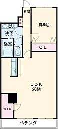 重信マンション 1階1LDKの間取り