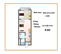 carpe恋ヶ窪（カルぺコイガクボ） 1階1LDKの間取り