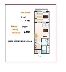 carpe恋ヶ窪（カルぺコイガクボ） 3階1LDKの間取り