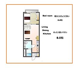 carpe恋ヶ窪（カルぺコイガクボ） 3階1LDKの間取り