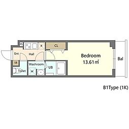 Ａｌｉｖｉｓ新江古田（アリビスシンエゴタ） 3階1Kの間取り