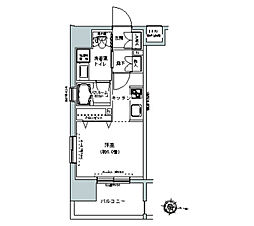 パークキューブ板橋本町 10階1Kの間取り