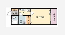 たつの市　ＴＮマンション 1階1Kの間取り