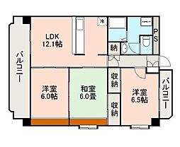 グランレーヴ壱番館 101 1階3LDKの間取り