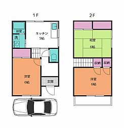 和歌山市　榎原戸建て（228-8） 1階3DKの間取り